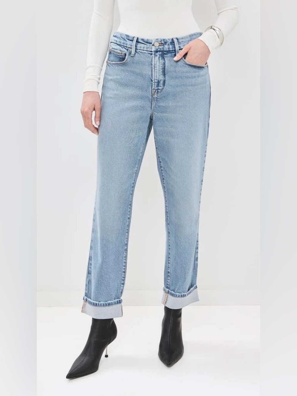 NWT Good American Weekender Cuffed Jeans, Size 10/30
